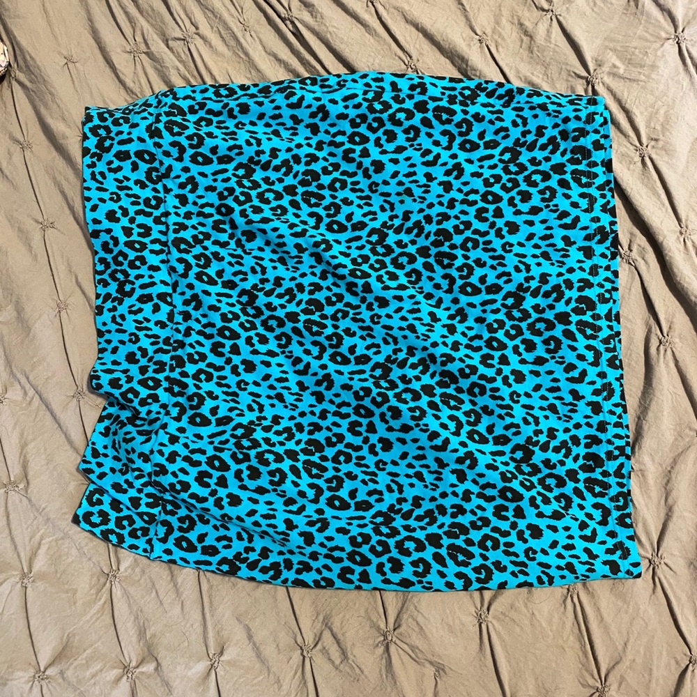 Teal Leopard Pencil Skirt